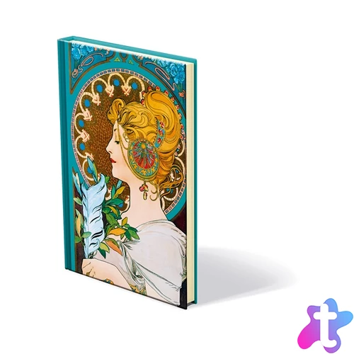 Kalendart Spektrum Mucha S165 chamois vonalas keményfedeles notesz