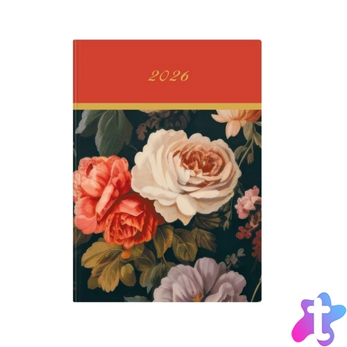 Kalendart Joy 2026 J022 B6 Rokokó napi beosztású határidőnapló