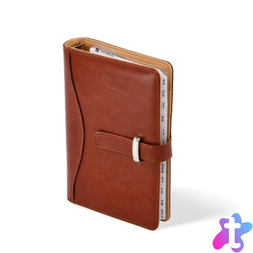 Kalendart Saturnus L437 műbőr cseresznye gyűrűs kalendárium