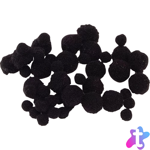 Knorr Prandell fekete 8-20 mm 100 db/csomag pompom