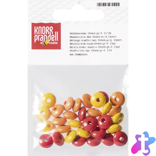 Knorr Prandell ovális 33 darabos sárga fa gyöngy csomag