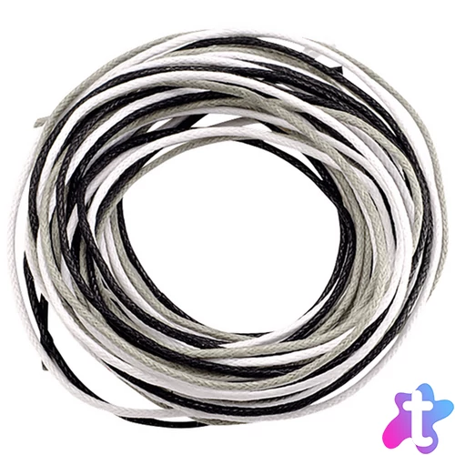 Knorr Prandell 1 mm 3x1,7 m fekete-fehér viaszolt zsinór