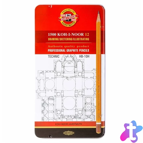 KOH-I-NOOR 1502/1 fémdobozos grafitceruza Technic szett