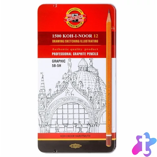 KOH-I-NOOR 1502/3  fémdobozos grafitceruza Graphic szett