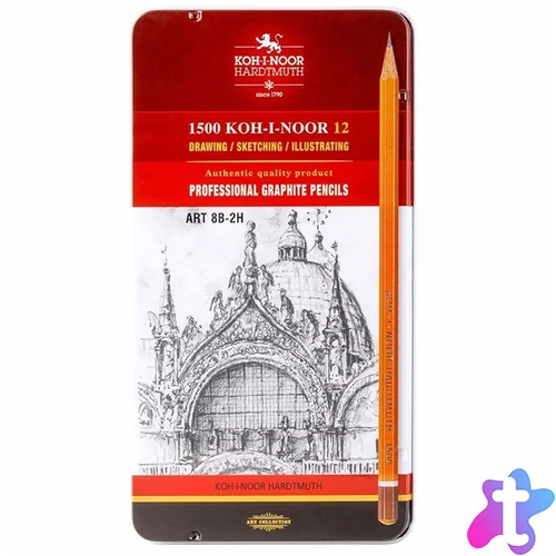 KOH-I-NOOR 1502/2 fémdobozos grafitceruza Art szett