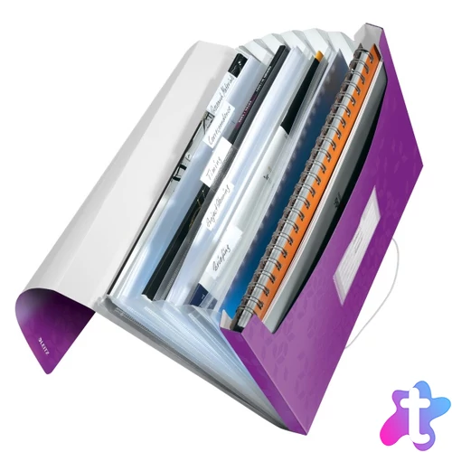 Leitz Wow pp lila harmonika irattartó