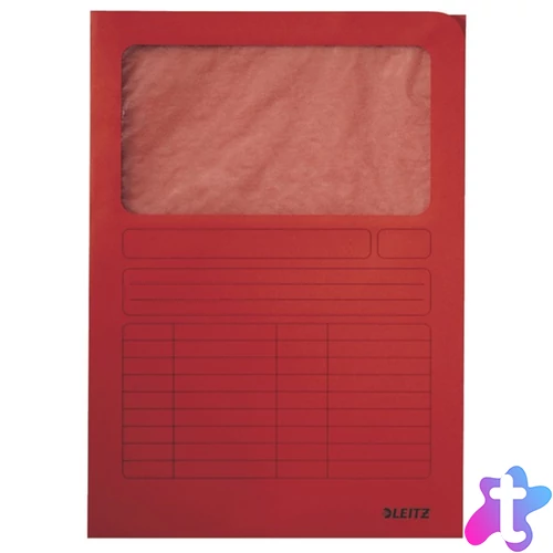 Leitz A4 ablakos karton piros mappa