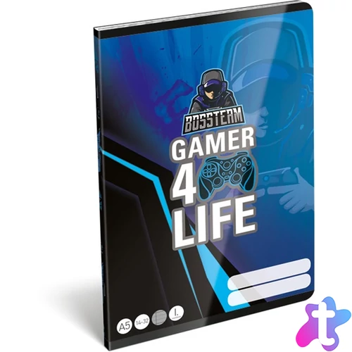Lizzy Bossteam Gamer 4Life 22965301 FSC A5 14-32 tűzött vonalas füzet