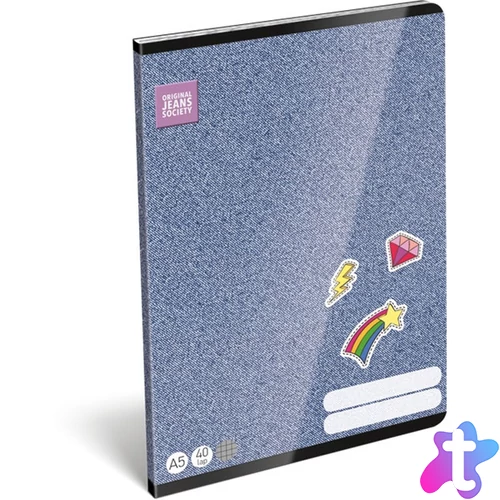 Lizzy OJS Girl 22969003 FSC A5 40 lapos tűzött kockás füzet