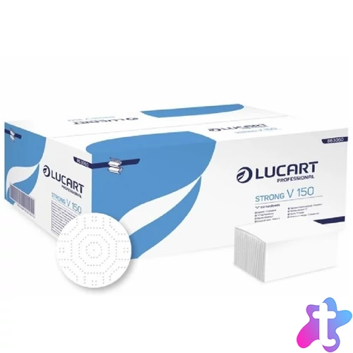 Lucart Strong 2 rétegű 150lap 20csomag/doboz cellulóz V hajtogatott kéztörlő