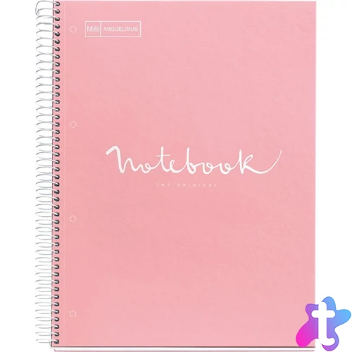 Miquelrius Emotions A4 PP 5x24 lapos pink vonalas spirálfüzet
