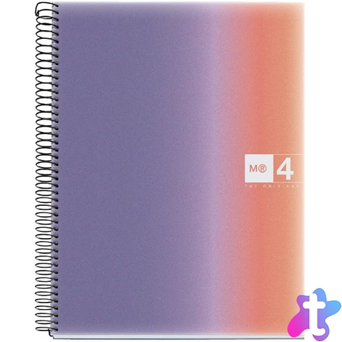 Miquelrius Aurora Provence A4 4x30 lap PP kockás spirálfüzet