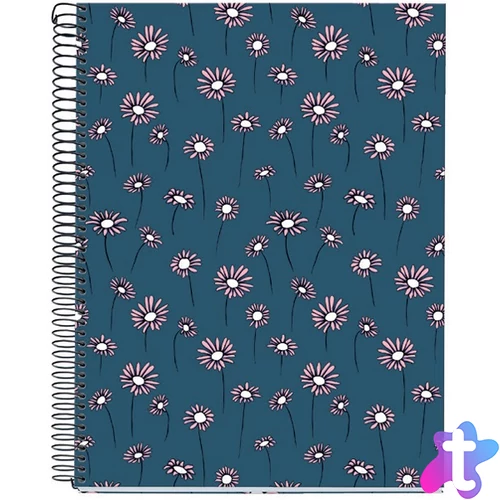 Miquelrius Daisies A4 4x30 lap kockás spirálfüzet