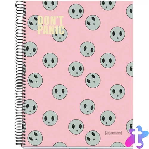 Miquelrius Dont Panic A4 4x35 lap kockás spirálfüzet