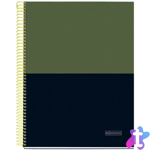 Miquelrius Rider Green A4 4x35 lap kockás spirálfüzet