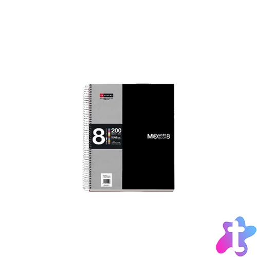 Miquelrius A5 8x25lapos kockás fekete spirálfüzet