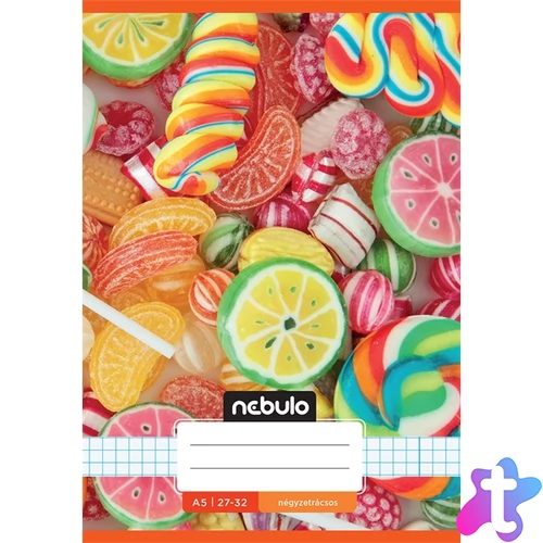 Nebulo Cuki minták II A5 27-32 tűzött kockás füzet