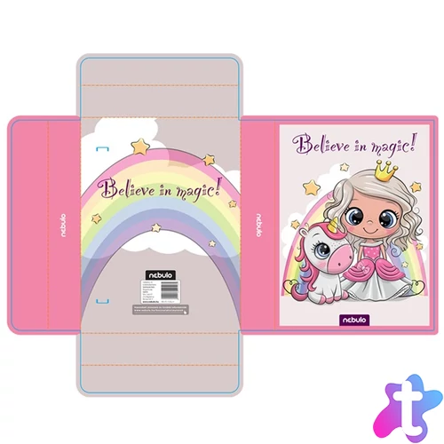 Nebulo Királylány&Unikornis A5 hullámkarton füzetbox