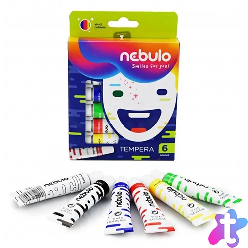 Nebulo 6 féle színű tempera készlet
