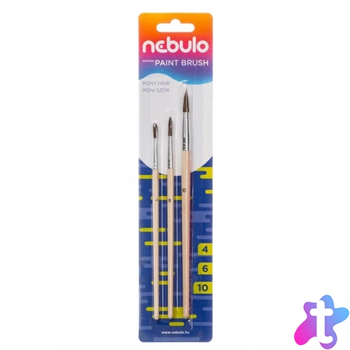 Nebulo 4/6/10 natúr fanyelű 3db-os ecsetkészlet