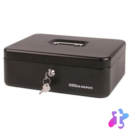 Office Depot nagy pénzkazetta fekete