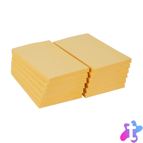 Office Depot extra 76x127 mm öntapadós 12 db sárga jegyzettömb