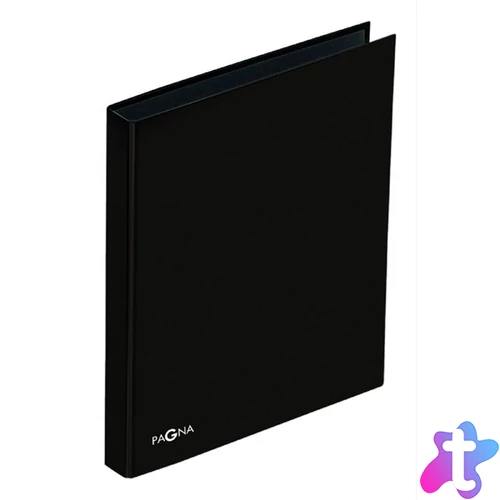 Pagna A4 nyomtatott karton 25mm 4 gyűrűs fekete gyűrűs mappa