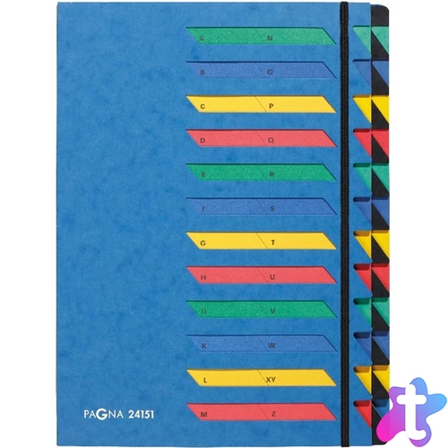 Pagna A4 24 rekeszes A-Z kék rendezőmappa