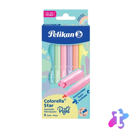 Pelikan Colorella Star C302 6 pasztell színű filctoll készlet