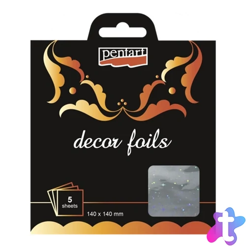 Pentart 14 x 14 cm 5 db/csomag hologramos csillagos dekorfólia