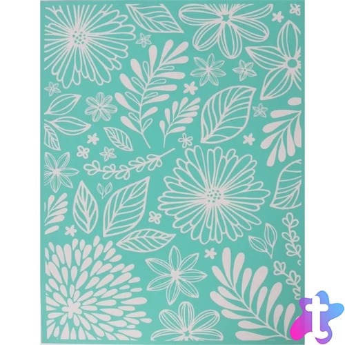 Pentart Levelek és virágok 21,5x27,5 cm szita stencil