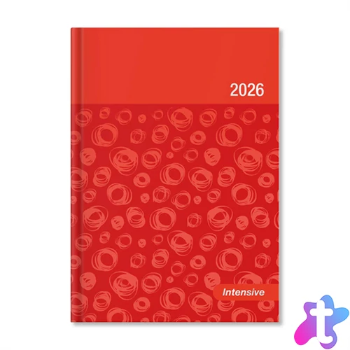 Period Intensive 2026 A5 napi beosztású narancs lakk határidőnapló