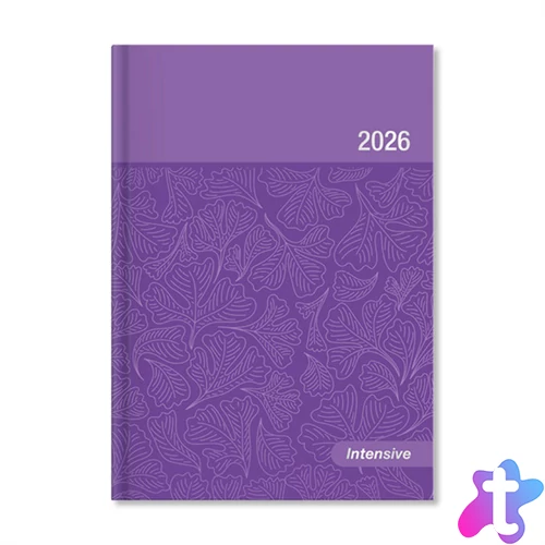 Period Intensive 2026 A5 napi beosztású lila lakk határidőnapló