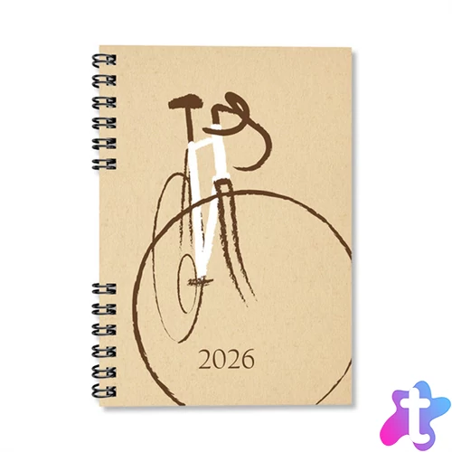 Period Eco Bicycle 2026 A5 heti beosztású spirálos határidőnapló