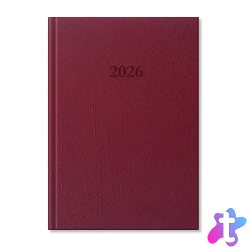 Period Standard 2026 B5 heti beosztású bordó műbőr határidőnapló