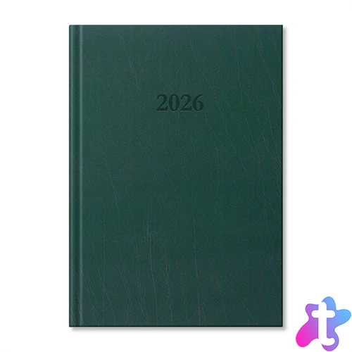 Period Standard 2026 B5 heti beosztású zöld műbőr határidőnapló