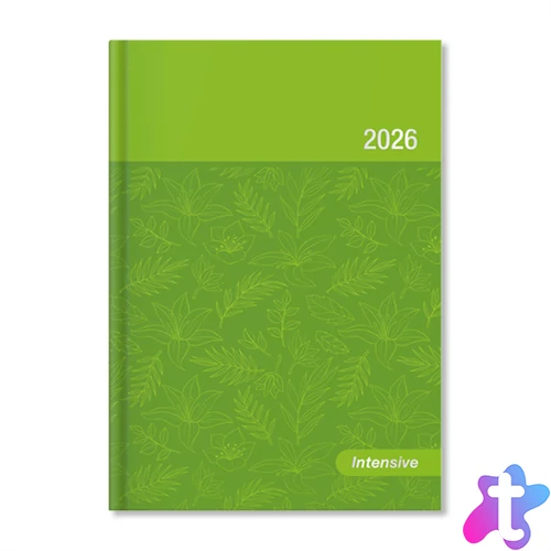 Period Intensive 2026 B6 heti beosztású zöld lakk határidőnapló