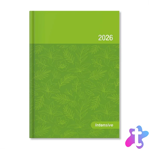 Period Intensive 2026 B6 heti beosztású zöld lakk határidőnapló