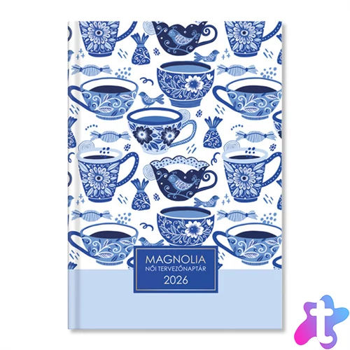 Period Magnólia Coffeetime 2026 B6 napi beosztású női tervező határidőnapló
