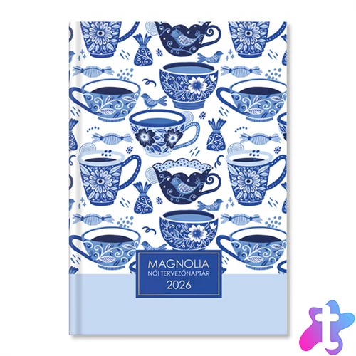 Period Magnólia Coffeetime 2026 B6 napi beosztású női tervező határidőnapló