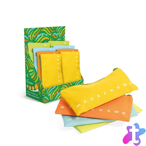 Pigna Monocromo Green szögletes textil tolltartó