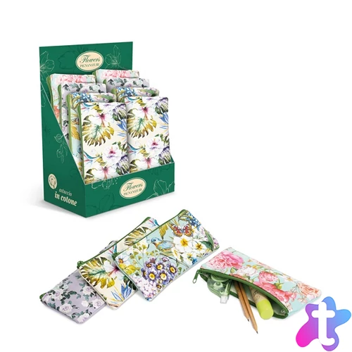 Pigna Nature Flower szögletes textil tolltartó
