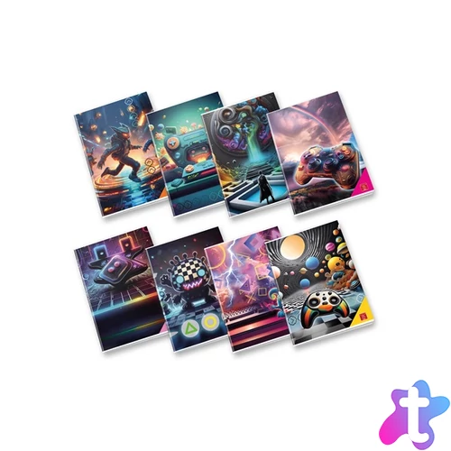 Pigna Electronic Games A4 tűzött 42 lapos kockás füzet