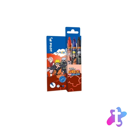Pilot FriXion Clicker NARUTO SHIPPUDEN Limitált kiadás fekete, kék, piros 3 db-os rollerirón