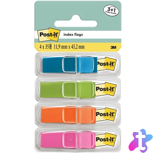 Post-it 683-4ABX 12×43mm 4×35db színes jelölőcímke