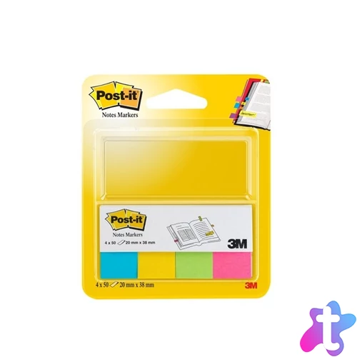 Post-it 670-4U 20×38mm 4×50db színes jelölőlap 100% PEFC, SGSCH-PEFC-COC-110078