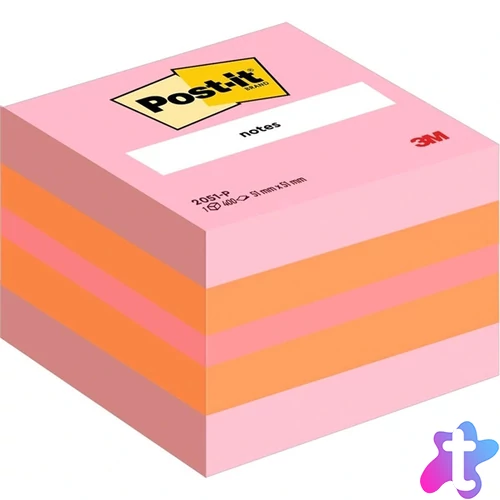 Post-it 51×51mm 400lap vegyes szín öntapadó mini jegyzetkocka 100% PEFC, SGSCH-PEFC-COC-110078