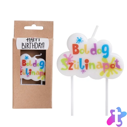 IRIS Boldog szülinapot felhő alakú gyertya dobozban