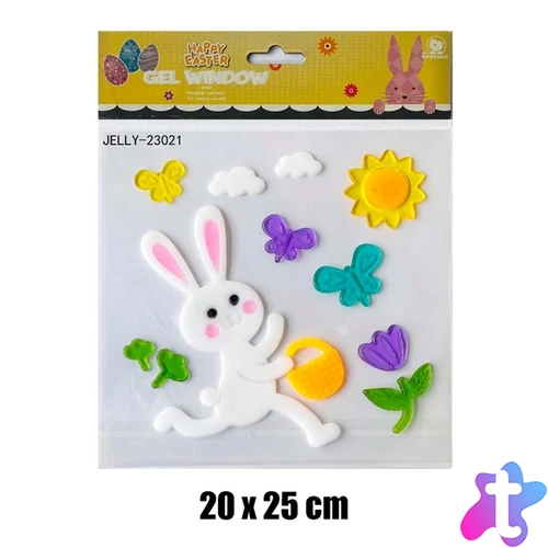 IRIS ablakzselé nyuszi+kosár 20 x 25cm