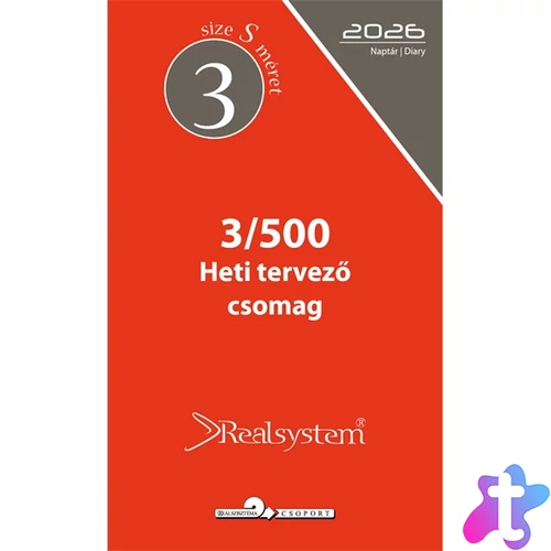 Realsystem 3/500 éves heti beosztású gyűrűs naptár kiegészítő